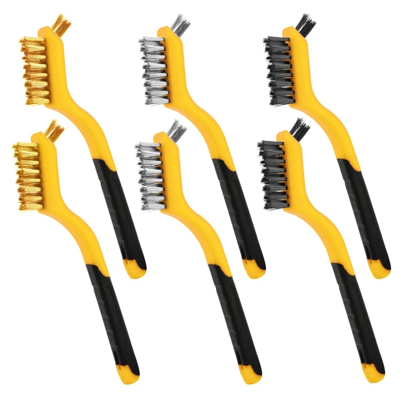 6 Pcs Wire Brush Set Brushed Brass/Stainless Steel/Nylon Wire Brushes For Cleaning With Curved
6 Pcs Wire Brush Set Brushed Brass/Stainless Steel/Nylon Wire Brushes For Cleaning With Curved