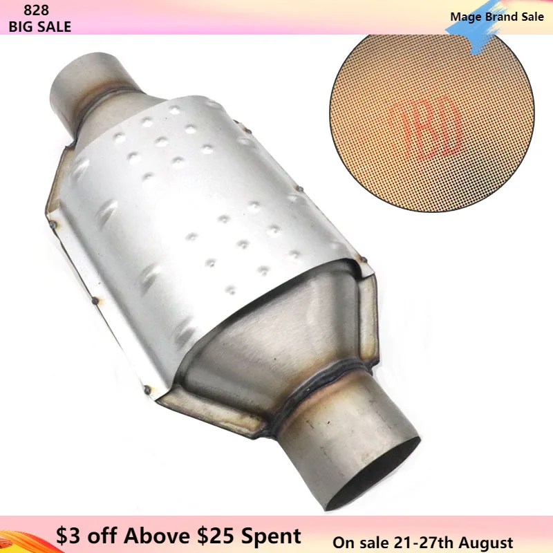 

Universal 2"/ 2.25"/ 2.5"/3" Catalytic Converter High Flow 400 CELL OBD Ceramic Substrate Stainless Steel