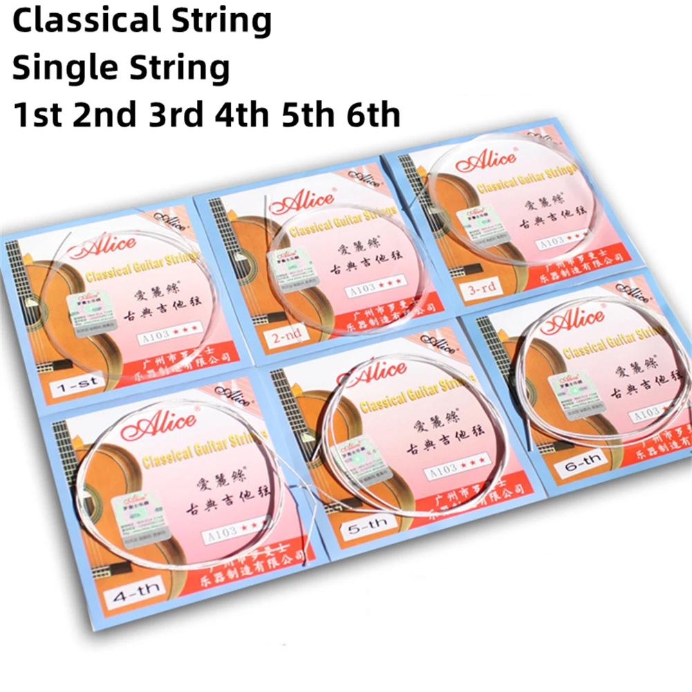 Alice A103 Classical Guitar Strings Clear Nylon Silver Plated Single String Musical Instruments Accessories
Alice A103 Classical Guitar Strings Clear Nylon Silver Plated Single String Musical Instruments Accessories