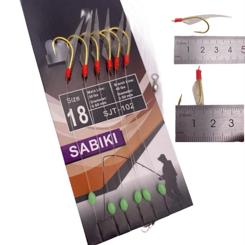 1Pack Sabiki Rigs Saltwater Artificial Fishing Lures Luminous Sea Bait Mackerel Pesca Tackle Fishskin String Hooks Feather Hook
1Pack Sabiki Rigs Saltwater Artificial Fishing Lures Luminous Sea Bait Mackerel Pesca Tackle Fishskin String Hooks Feather Hook