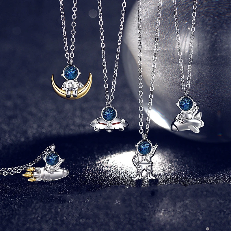 Creative Spaceman Pendant Necklace For Women Men Astronaut Moon Airplane Clavicle Chain Necklaces Couples Romantic Jewelry Gifts
Creative Spaceman Pendant Necklace For Women Men Astronaut Moon Airplane Clavicle Chain Necklaces Couples Romantic Jewelry Gifts