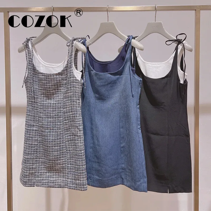 Cozok Japanese Simple Suspenders Dress Short Western Style Hip Package Vestido With Camis 2022 Summer New Femme Robe
Cozok Japanese Simple Suspenders Dress Short Western Style Hip Package Vestido With Camis 2022 Summer New Femme Robe