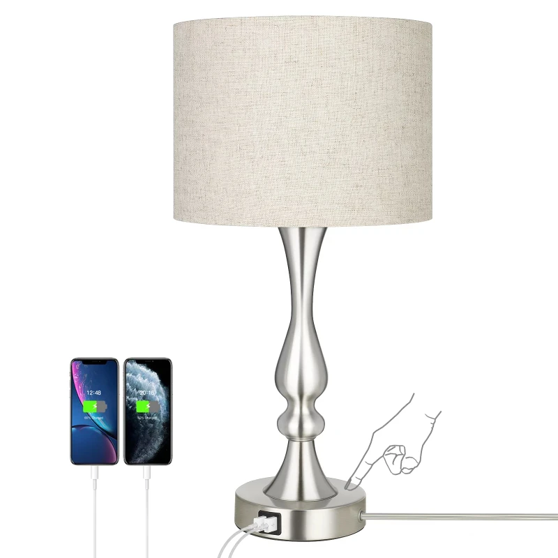 Touch Control Table Lamp 3 Way Dimmable with 2 USB Ports for Living Room, Bedroom, Bulb Include
Touch Control Table Lamp 3 Way Dimmable with 2 USB Ports for Living Room, Bedroom, Bulb Include