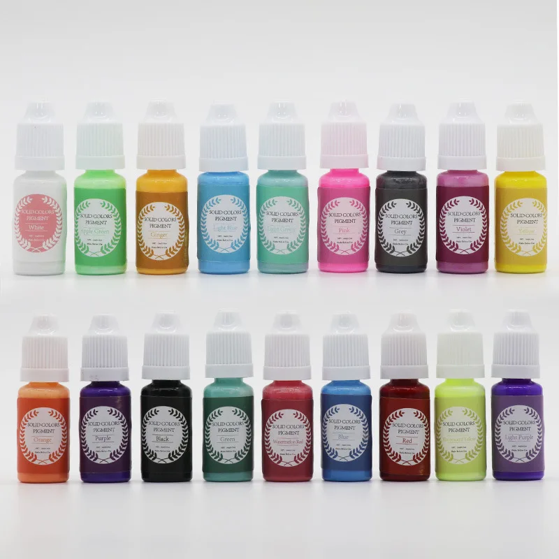 18pc Color 10ml Resin Pigments Liquid Colorant DIY UV Epoxy Resin Mold Candle Soap Coloring Dye Jewelry Making Handmade Crafts
18pc Color 10ml Resin Pigments Liquid Colorant DIY UV Epoxy Resin Mold Candle Soap Coloring Dye Jewelry Making Handmade Crafts