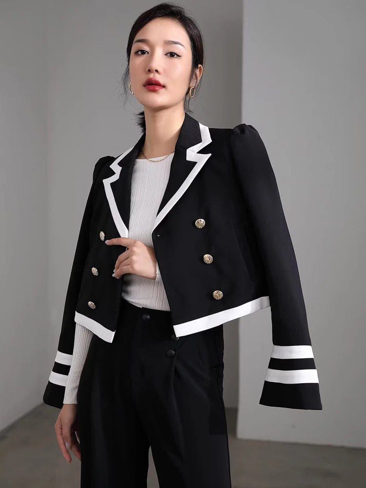 Coat High Quality Fashion Vintage Spring Autumn New Women's Designer Button Black Slim Casual Party Short Jacket
Coat High Quality Fashion Vintage Spring Autumn New Women's Designer Button Black Slim Casual Party Short Jacket