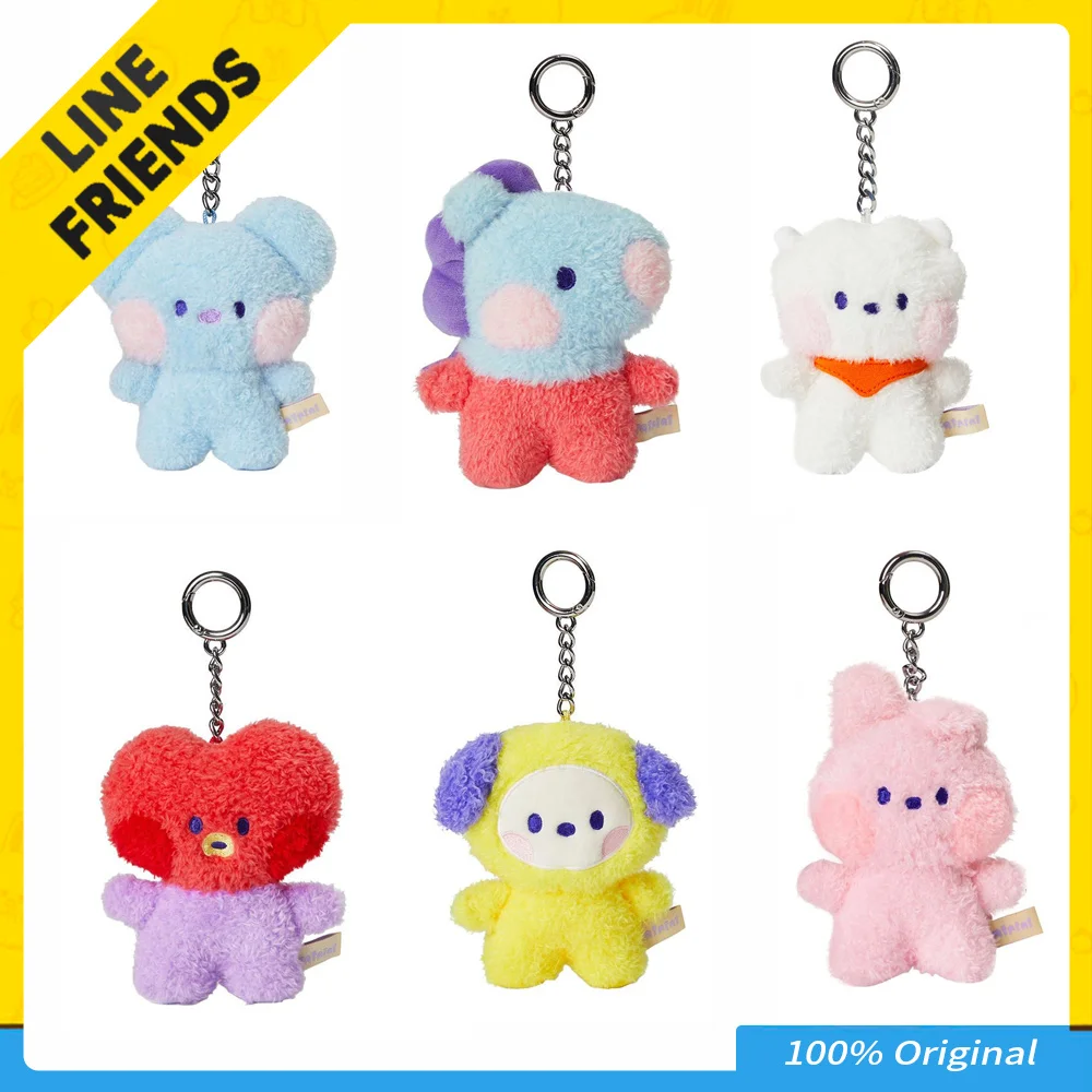 

Keychain Chimmy Cooky Koya Bts Plush Schoolbag Pendant Bt21 Minini Line Friends Original 10Cm Cute Anime Peripheral Doll Gift