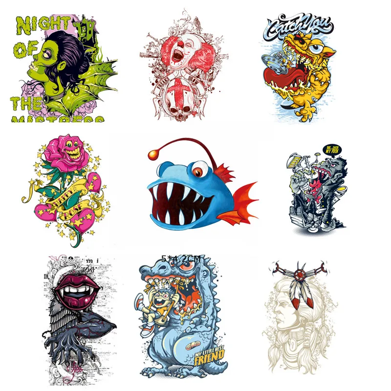 Clown Monster Patches for Clothing DIY Heat Transfer Printed Sticker Jeans Press Appliqued Decoration Street Fashion Decor Gift
Clown Monster Patches for Clothing DIY Heat Transfer Printed Sticker Jeans Press Appliqued Decoration Street Fashion Decor Gift