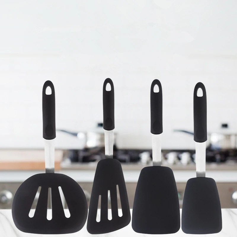 Food Grade Silicone Anti-scald Spatula Black Wide Drain Shovel Frying Spatulas with Hole for Hanging Household Cooking Tools
Food Grade Silicone Anti-scald Spatula Black Wide Drain Shovel Frying Spatulas with Hole for Hanging Household Cooking Tools