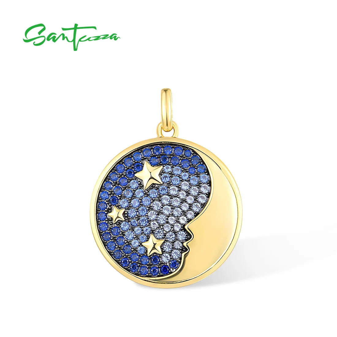 Женская серебряная подвеска SANTUZZA, с голубым кубическим цирконием и шпинелью, с эффектом омбре, звезда и луна, великолепные ювелирные украшения
Женская серебряная подвеска SANTUZZA, с голубым кубическим цирконием и шпинелью, с эффектом омбре, звезда и луна, великолепные ювелирные украшения