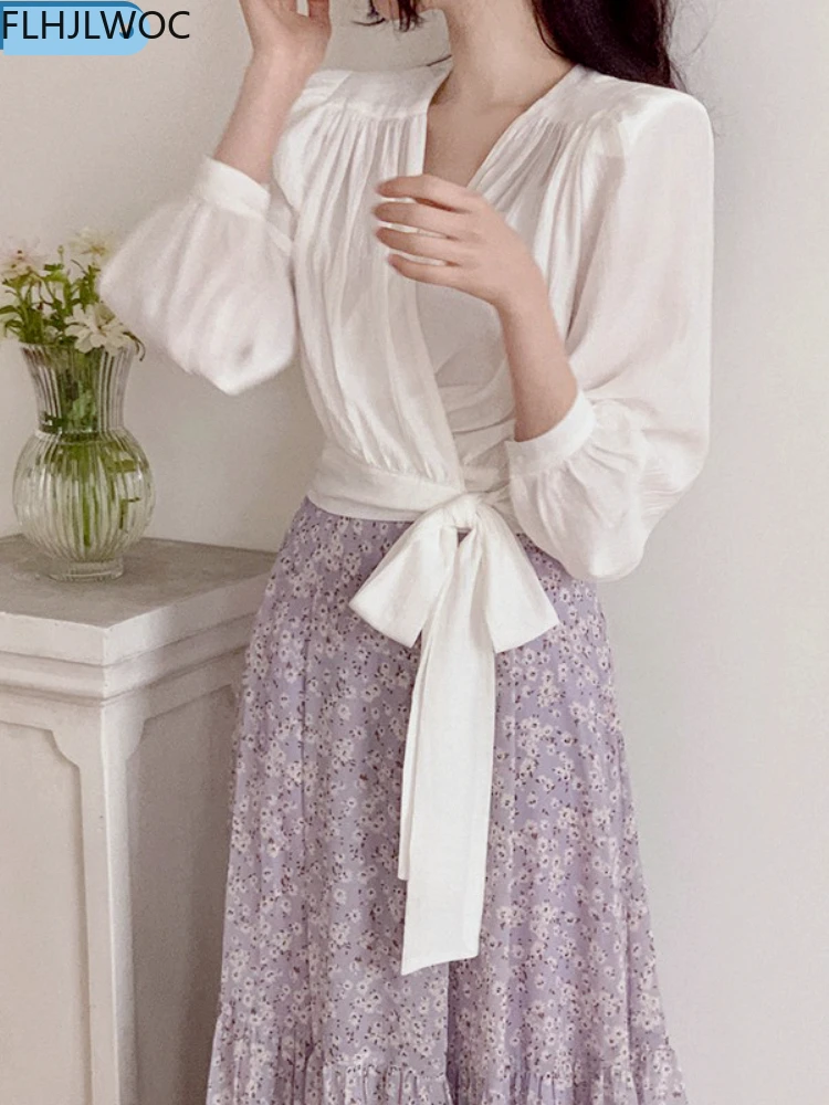 Блузка женская короткая базовая с длинным рукавом, модный элегантный однотонный белый шикарный укороченный топ с оборками для работы и офи... 
Блузка женская короткая базовая с длинным рукавом, модный элегантный однотонный белый шикарный укороченный топ с оборками для работы и офи...