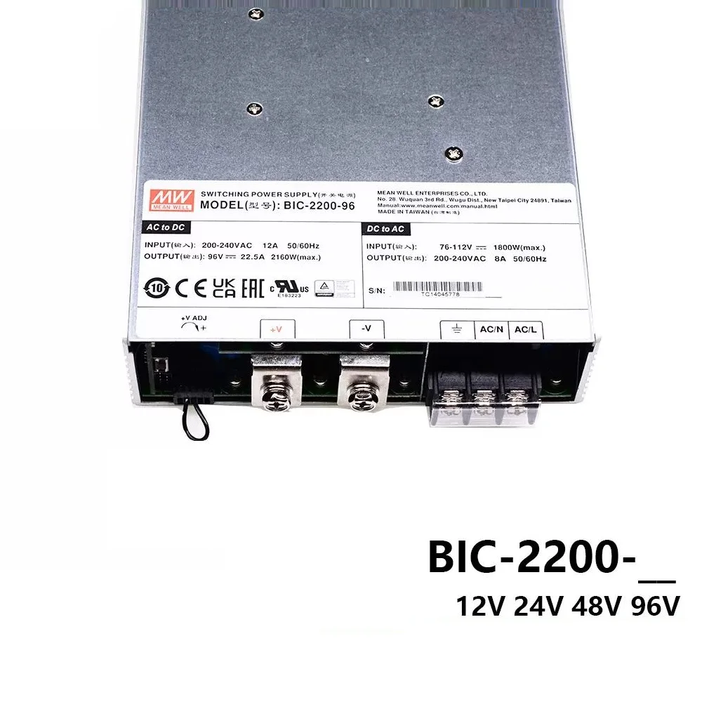 MEAN WELL Switching power BIC-2200-12/24/48/96 CAN/V/W energy recovery function of AC/DC bidirectional high quality
MEAN WELL Switching power BIC-2200-12/24/48/96 CAN/V/W energy recovery function of AC/DC bidirectional high quality
