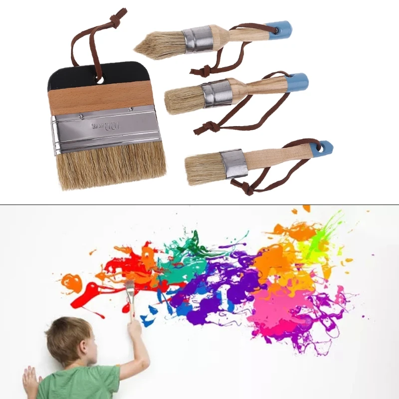 4 Pcs Round Flat Pointed and Wide Chalk Paint Wax Brush Ergonomic Wood Handle Natural Bristle Brushes Furniture Waxing
4 Pcs Round Flat Pointed and Wide Chalk Paint Wax Brush Ergonomic Wood Handle Natural Bristle Brushes Furniture Waxing