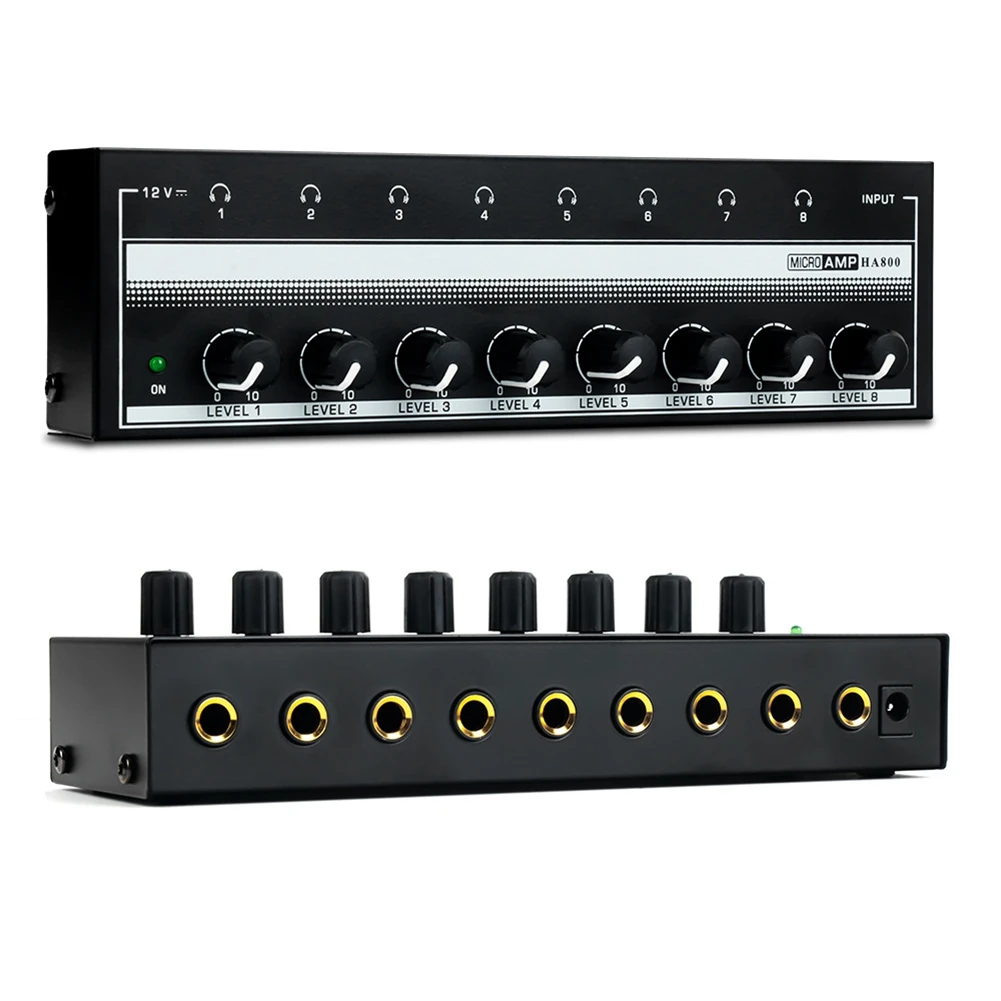 HA800 Ultra-Compact 8 Channel Headphone Audio Stereo Amp Microamp Amplifier for Music Mixer Recording EU Plug
HA800 Ultra-Compact 8 Channel Headphone Audio Stereo Amp Microamp Amplifier for Music Mixer Recording EU Plug