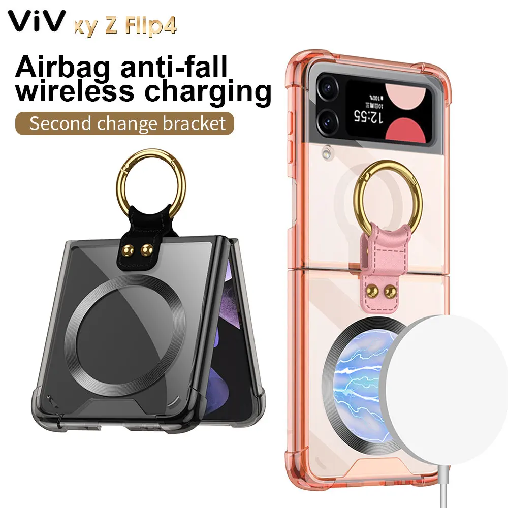 With Finger Ring For Samsung Galaxy Z Flip 3 4 Magsafe Case Magnetic Wireless Charging Covers Slim Airbag Four Corners Anti-Drop
With Finger Ring For Samsung Galaxy Z Flip 3 4 Magsafe Case Magnetic Wireless Charging Covers Slim Airbag Four Corners Anti-Drop
