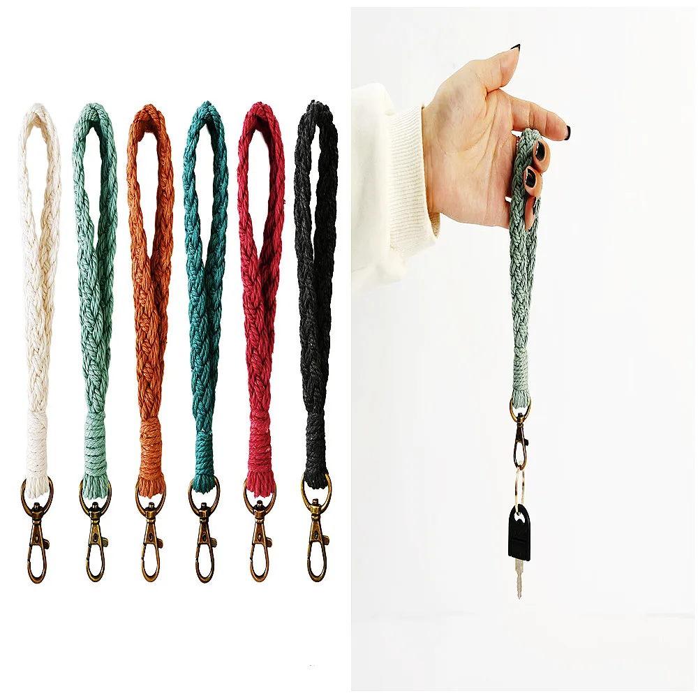 1PC Macrame Wristlet Keychain DIY Cotton Rope Ornament Crochet Key Strap Lanyard Supplies Anti-Lost Mobile Phone Chain 18 CM
1PC Macrame Wristlet Keychain DIY Cotton Rope Ornament Crochet Key Strap Lanyard Supplies Anti-Lost Mobile Phone Chain 18 CM