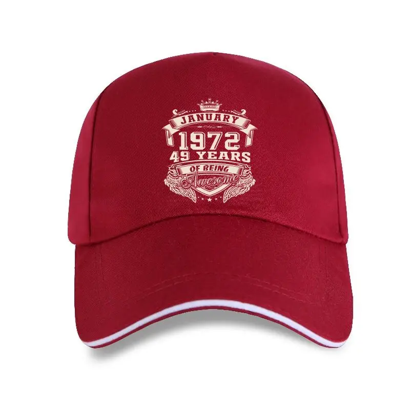 

new cap hat Custom Logo Born In January 1972 49 Years Of Being Awesome Oversize Cotton Baseball Cap Men
