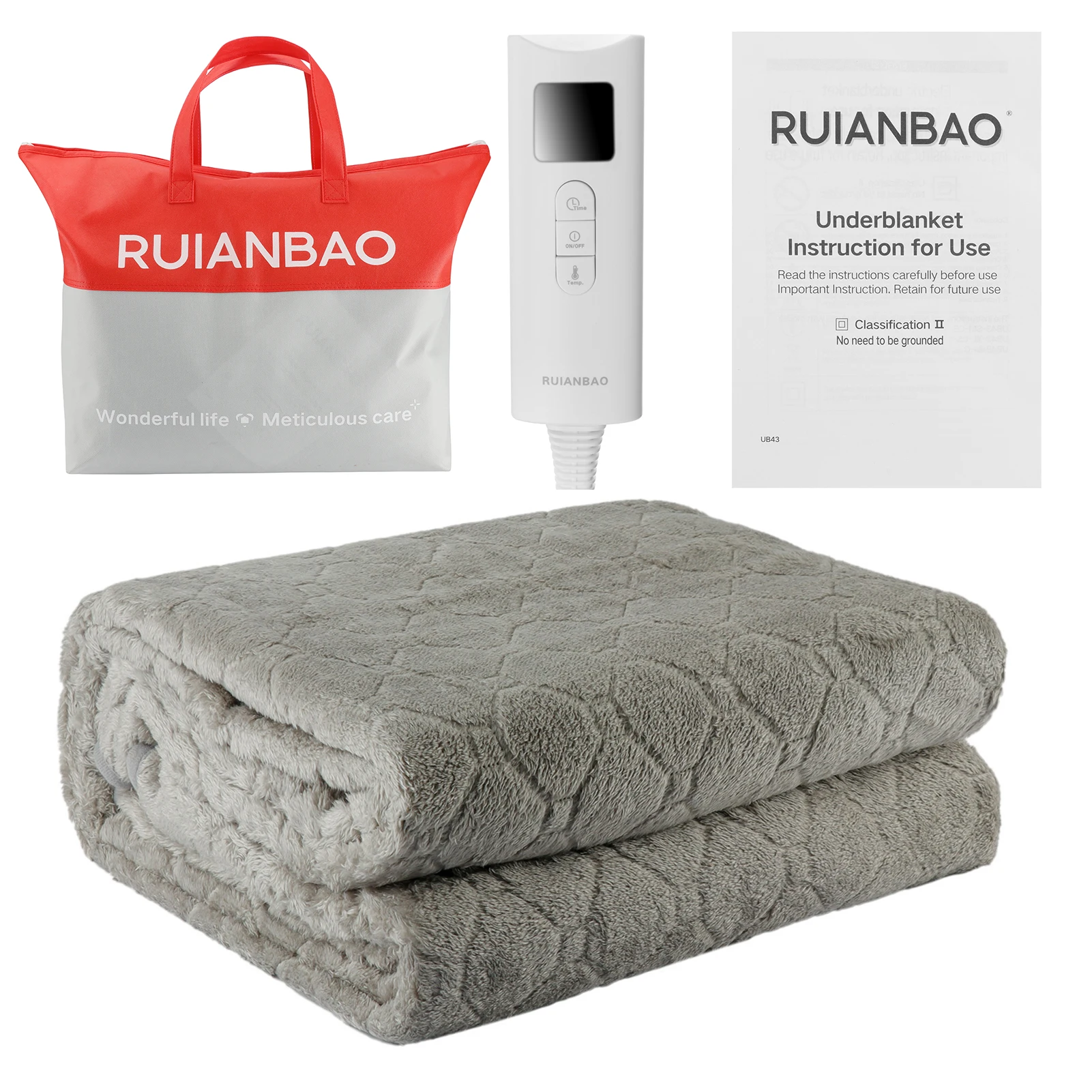RUIANBAO Electric Blanket Flannel Soft Heated Bed Sofa Mat Warmer Under Blankets Washable SAA Certification 160cm*130cm AU Plug
RUIANBAO Electric Blanket Flannel Soft Heated Bed Sofa Mat Warmer Under Blankets Washable SAA Certification 160cm*130cm AU Plug