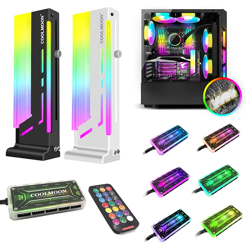 COOLMOON CM-GH2 Vertical GPU Support Colorful 5V A-RGB Bracket Computer Graphics Video Card Stand GPU Holder
COOLMOON CM-GH2 Vertical GPU Support Colorful 5V A-RGB Bracket Computer Graphics Video Card Stand GPU Holder