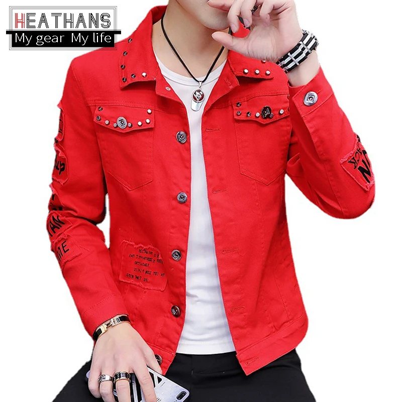 2022 Spring Autumn Personality Denim Jacket Men's Korean Ripped Denim Clothing Guy Rivet Fashion High Street Jean Jacket Men Top
2022 Spring Autumn Personality Denim Jacket Men's Korean Ripped Denim Clothing Guy Rivet Fashion High Street Jean Jacket Men Top
