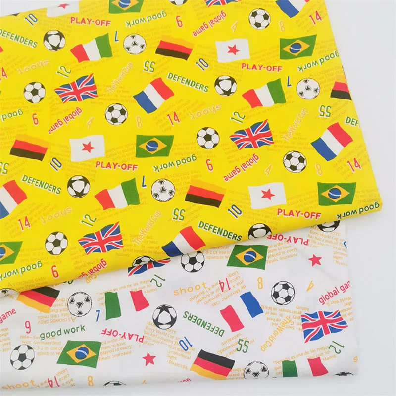 100% Cotton viaPhil Brand White Yellow Football Game Flag Printed Fabric Animal Fabric Patchwork Cloth Dress Home Decor
100% Cotton viaPhil Brand White Yellow Football Game Flag Printed Fabric Animal Fabric Patchwork Cloth Dress Home Decor