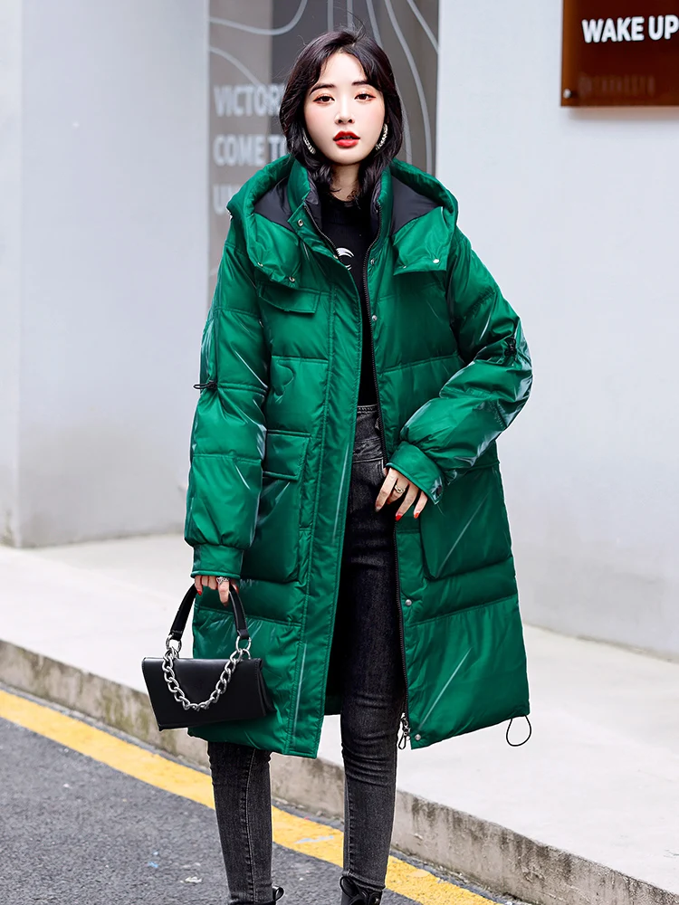 Black Glossy Parka Coat Women's 2022 Fashion Thicken Winter Hooded Loose Long Jacket Female Windproof Rainproof Warm Outwear
Black Glossy Parka Coat Women's 2022 Fashion Thicken Winter Hooded Loose Long Jacket Female Windproof Rainproof Warm Outwear