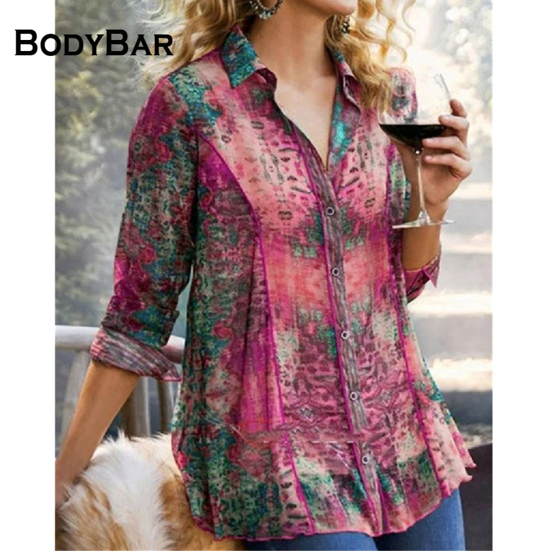 Vintage Loose T-shirt Mujer Ladies Printed T-shirt Casual Button Female Large Size Top 2021 Chic Spring Fall Women Clothing 4XL
Vintage Loose T-shirt Mujer Ladies Printed T-shirt Casual Button Female Large Size Top 2021 Chic Spring Fall Women Clothing 4XL