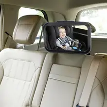 Adjustable Belt Back Seat Car Inner Mirror Square Facing Rear View Headrest Mount Mirror Safety Baby Kids Monitor Car Styling
