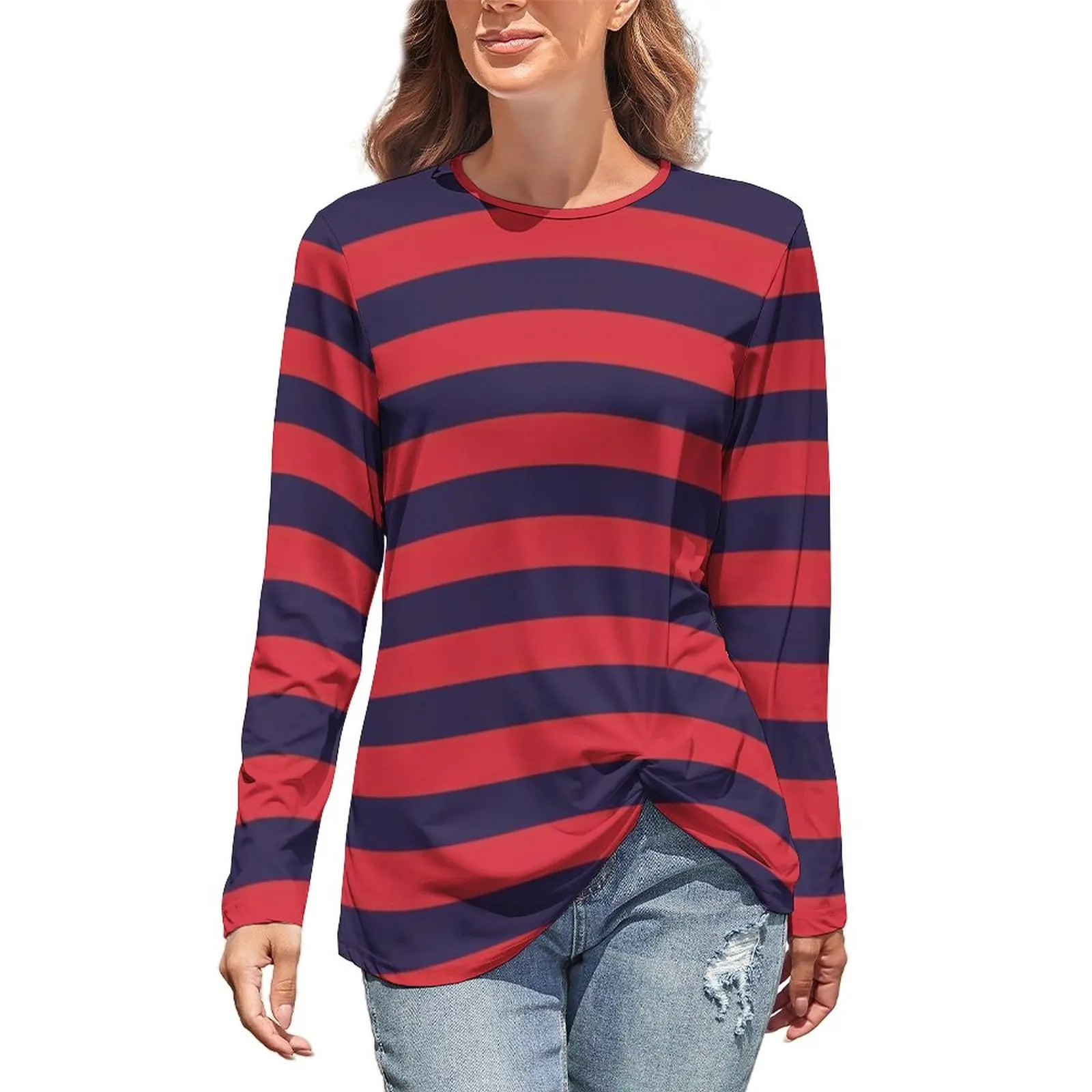 Horizontal Striped T-Shirt Navy Blue Stripes Print Aesthetic Long Sleeve T Shirts Street Oversized Tees Women Print Top Gift
Horizontal Striped T-Shirt Navy Blue Stripes Print Aesthetic Long Sleeve T Shirts Street Oversized Tees Women Print Top Gift