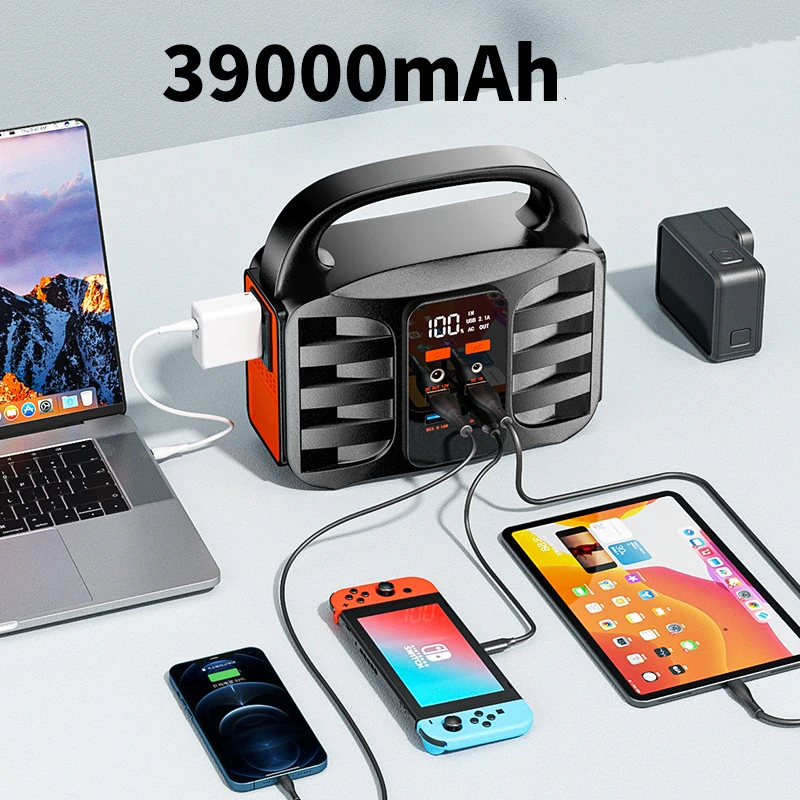 Quiet Rechargeable Generator Power Supply with Dual 110V AC Outlet,2 DC Ports QC3.0 USB Ports 39000MAH Power Charging Station
Quiet Rechargeable Generator Power Supply with Dual 110V AC Outlet,2 DC Ports QC3.0 USB Ports 39000MAH Power Charging Station