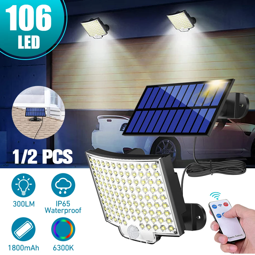 LITOM 106 LED Solar Lights Outdoor Adjustable Head Motion Sensor Human Induction Waterproof Solar Power Wall Lamp Garden Lights
LITOM 106 LED Solar Lights Outdoor Adjustable Head Motion Sensor Human Induction Waterproof Solar Power Wall Lamp Garden Lights