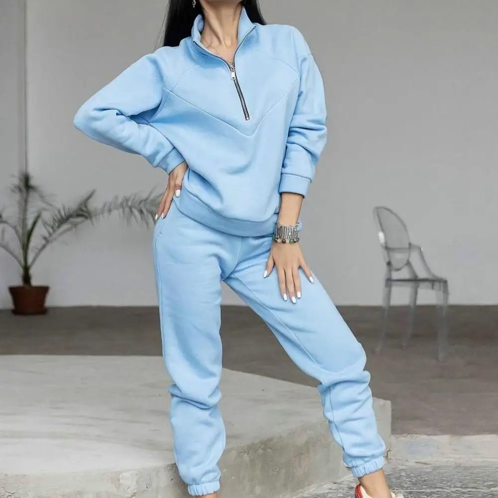 2 Pcs/Set Lady Fall Sweatshirt Pants Set Loose Stand Collar Sweatshirt Trousers Suit Thermal Elastic Waist Outfits
2 Pcs/Set Lady Fall Sweatshirt Pants Set Loose Stand Collar Sweatshirt Trousers Suit Thermal Elastic Waist Outfits