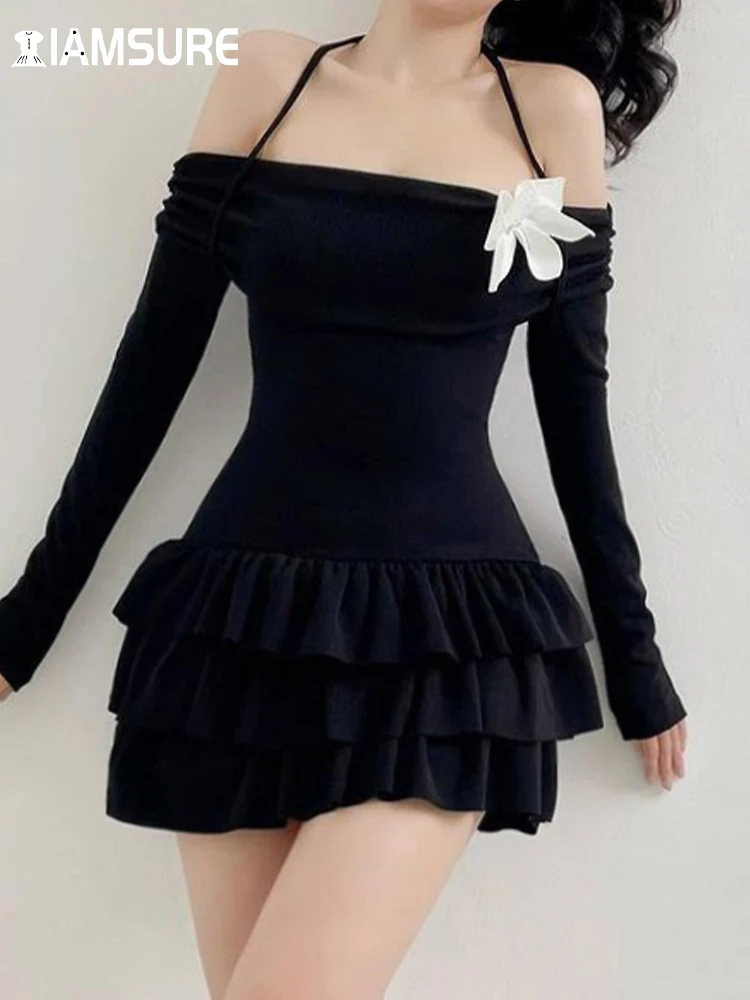 IAMSURE Elegant Fashion Folds Ruffles A-Line Pleated Dreess Slim Slash Neck Long Sleeve Mini Dresses For Women 2023 Autumn Lady
IAMSURE Elegant Fashion Folds Ruffles A-Line Pleated Dreess Slim Slash Neck Long Sleeve Mini Dresses For Women 2023 Autumn Lady