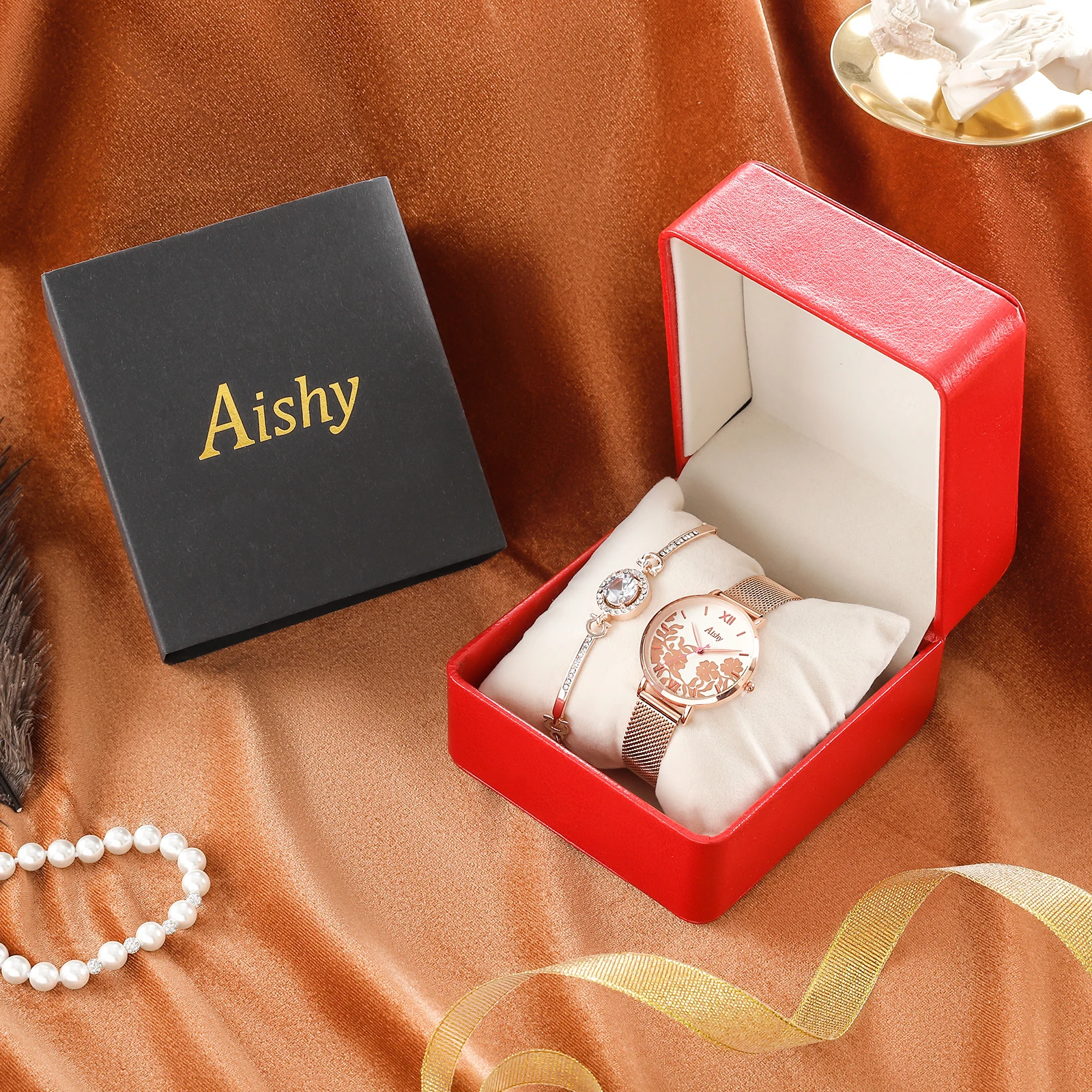 Aishy Brand Women Watches Fashion Ladies Quartz Watch Bracelet Set Simple Rose Gold Mesh Luxury Women Watches
Aishy Brand Women Watches Fashion Ladies Quartz Watch Bracelet Set Simple Rose Gold Mesh Luxury Women Watches