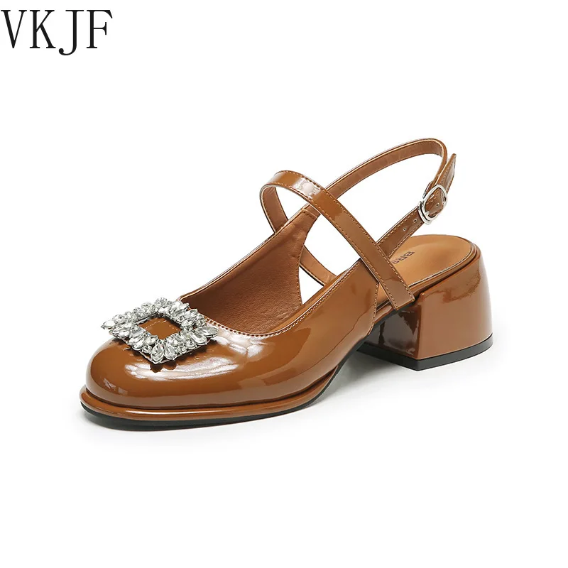 Women Square Heel Baotou Sandals Rhinestone Square Buckle High Heels Fashion Round Toe Dress Party Casual Buckle Shoes Pumps
Women Square Heel Baotou Sandals Rhinestone Square Buckle High Heels Fashion Round Toe Dress Party Casual Buckle Shoes Pumps