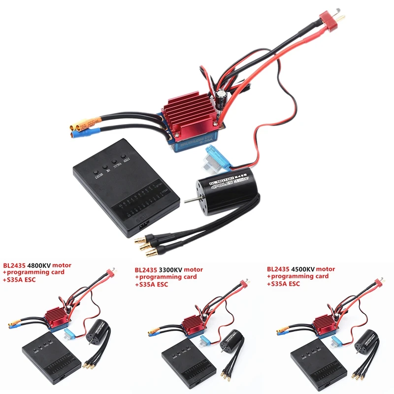 RC 2435 4P Sensorless Brushless Motor 35A Brushless ESC And Programming Card For 1/16 1/18 RC Car Off Road Truck
RC 2435 4P Sensorless Brushless Motor 35A Brushless ESC And Programming Card For 1/16 1/18 RC Car Off Road Truck