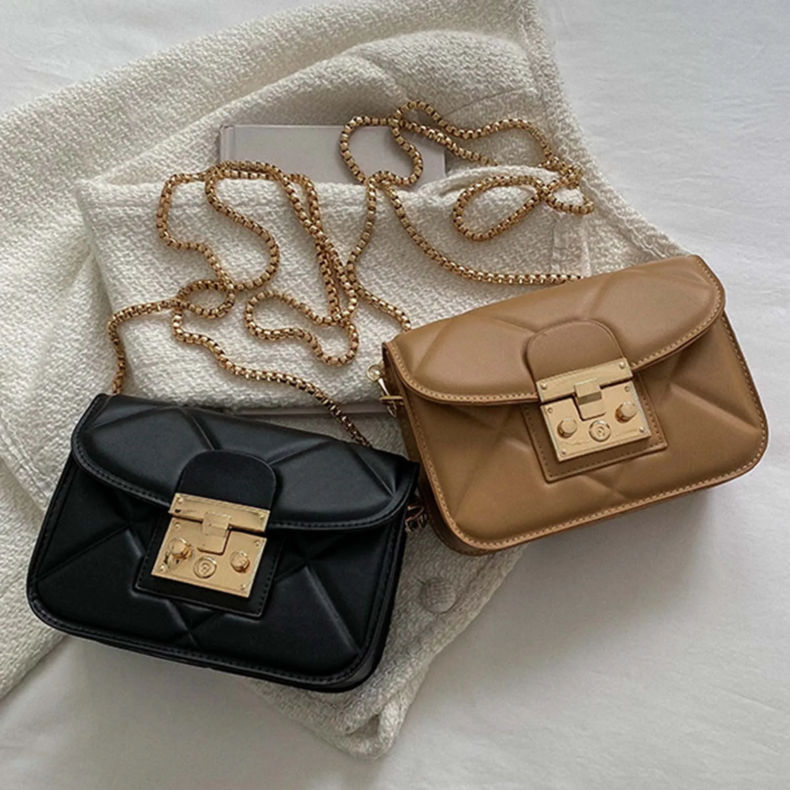 Rhombus Grid Chain Bag Anti-Theft Waterproof Small Square-Bag For Daily Life Dating
Rhombus Grid Chain Bag Anti-Theft Waterproof Small Square-Bag For Daily Life Dating