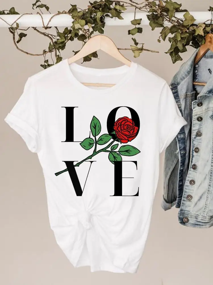 Graphic Tee Love Letter Flower 90s Clothes Ladies Print T Clothing Summer Female Fashion Women's Short Sleeve T-shirts
Graphic Tee Love Letter Flower 90s Clothes Ladies Print T Clothing Summer Female Fashion Women's Short Sleeve T-shirts