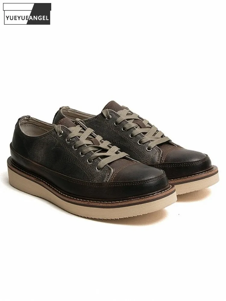 Mens Casual Shoes Vintage Patchwork Genuine Leather Oxfords Mixed Colors Platform Designer Shoes Male Walking Shoes Size 39-43
Mens Casual Shoes Vintage Patchwork Genuine Leather Oxfords Mixed Colors Platform Designer Shoes Male Walking Shoes Size 39-43