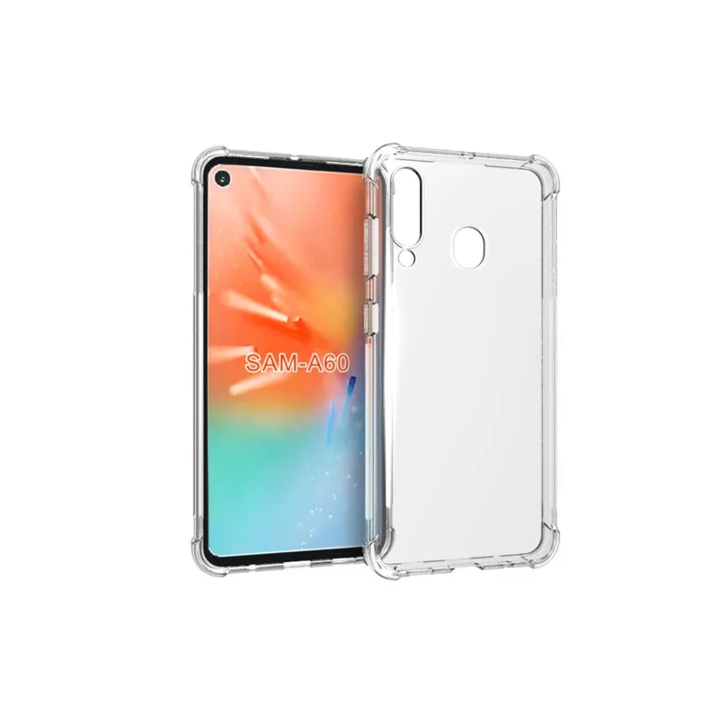 

For Samsung Galaxy A60 mobile phone case transparent all-inclusive TPU four-corner anti-fall silicone protective cover soft