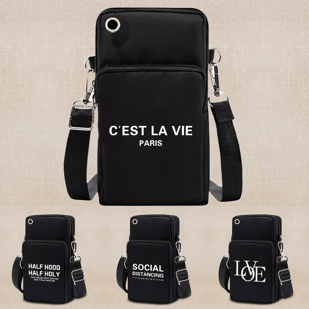 Small Shoulder Bags Women Mobile Phone Bags Mini Female Messenger Purse Lady Wallet Text Print CrossBody Bag Outdoor Wrist Pack
Small Shoulder Bags Women Mobile Phone Bags Mini Female Messenger Purse Lady Wallet Text Print CrossBody Bag Outdoor Wrist Pack