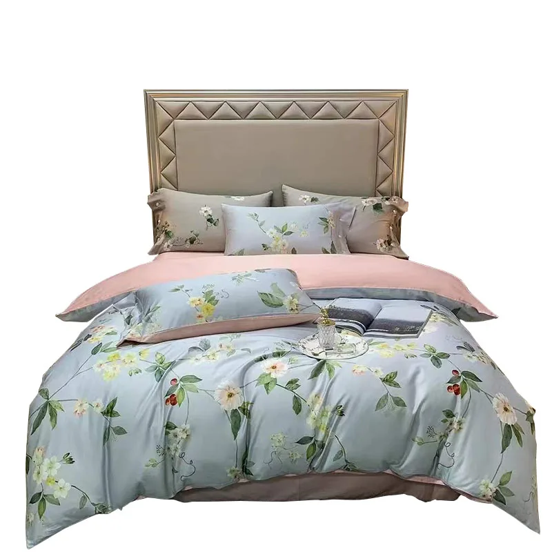 100%Cotton Home Textile Bedding Set Pink Blue Flower Pattern Luxury 4pcs Cover Bedsheet Pillow shams Queen King Size
100%Cotton Home Textile Bedding Set Pink Blue Flower Pattern Luxury 4pcs Cover Bedsheet Pillow shams Queen King Size