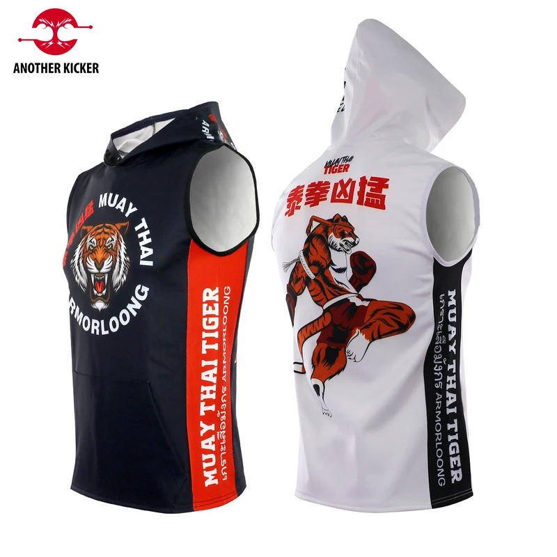 

Boxing Hoodies Tiger Muay Thai Shirt Hooded Sleeveless Rashguard Jiujitsu Men Women Fight Kickboxing Jacket BJJ MMA Clothing