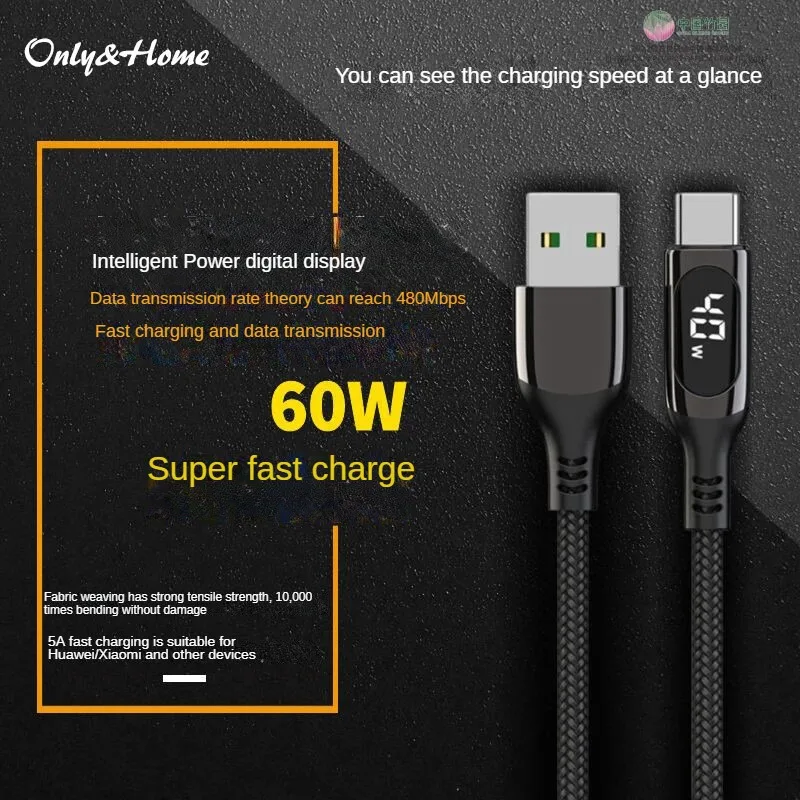 only & home KL-XH01 60W Super Fast Charge Display USB Type-C Cable
only & home KL-XH01 60W Super Fast Charge Display USB Type-C Cable