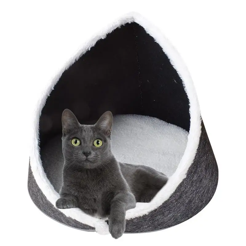

Cat Bed Cave Felt Pets Bed Cave Kennel With Detachable Cushioned Foldable Pet Cave Bed For Small Puppy Kitten And Rabbit Improve