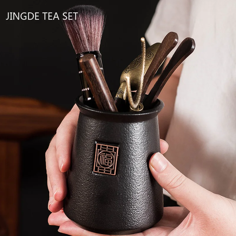Chinese Style Tea Making Tools Tea Ceremony Six Gentleman Tea Set Tea Table Ceramic Cans Ebony Utensils Tea Combination Supplies
Chinese Style Tea Making Tools Tea Ceremony Six Gentleman Tea Set Tea Table Ceramic Cans Ebony Utensils Tea Combination Supplies