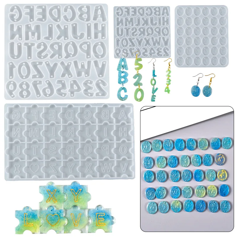 Crystal Epoxy Diy Resin Mould Puzzle with Hole Number Letter Pendant Bracelet Silicone Mould Resin Keychain Mold
Crystal Epoxy Diy Resin Mould Puzzle with Hole Number Letter Pendant Bracelet Silicone Mould Resin Keychain Mold