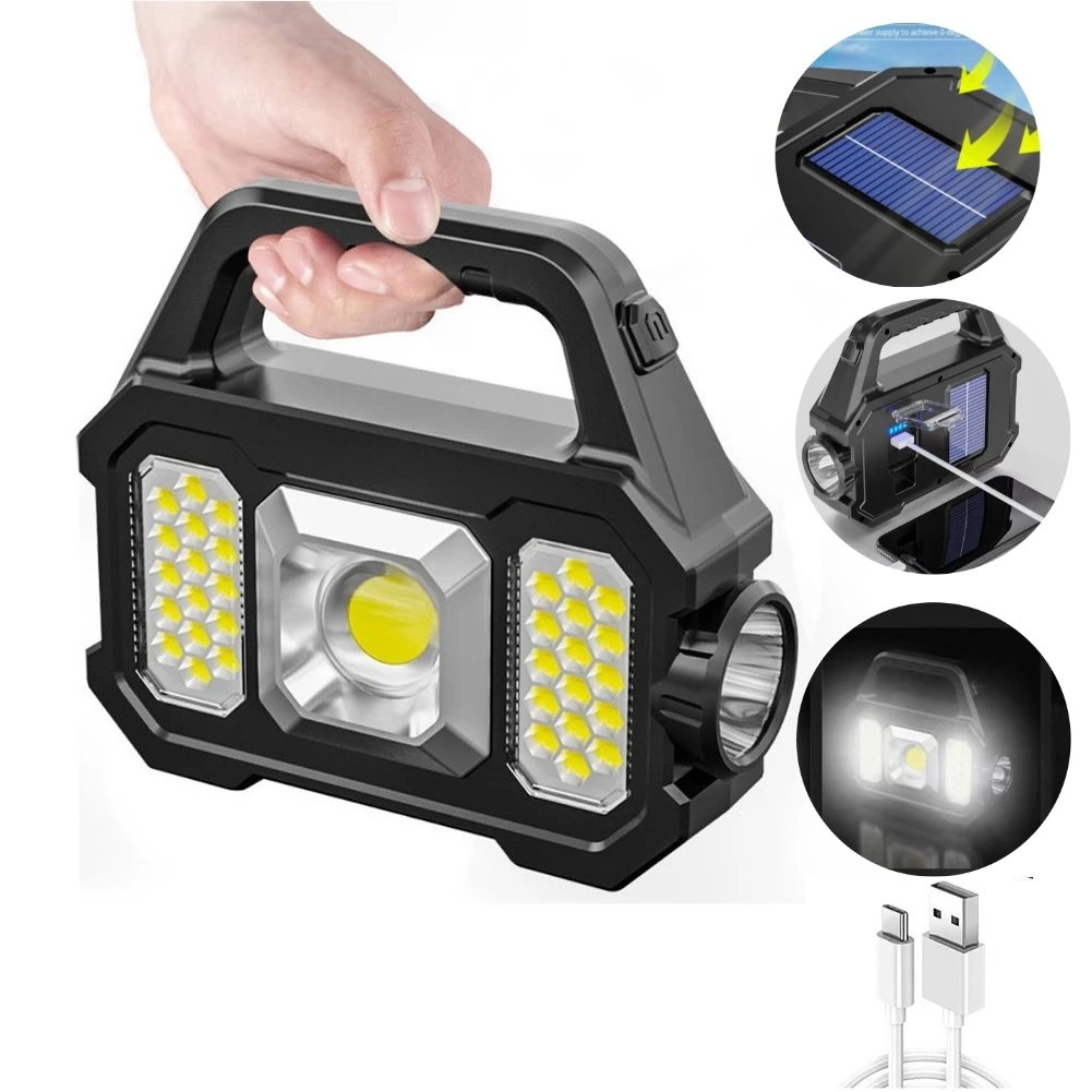 Super Bright Solar LED Camping Flashlight With COB Work Lights USB Rechargeable Handheld 6 Modes Solar Powered Lanterns
Super Bright Solar LED Camping Flashlight With COB Work Lights USB Rechargeable Handheld 6 Modes Solar Powered Lanterns
