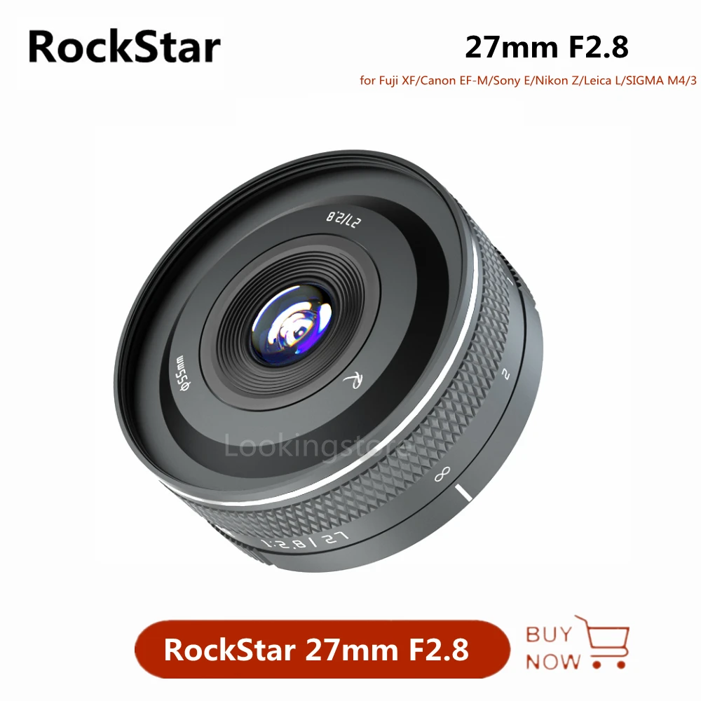 Объектив Rock Star RockStar 27 мм F2.8 с большой диафрагмой и фиксированным фокусом для Fuji XF Canon EF-M Sony E Nikon Z Leica L SIGMA M4/3
Объектив Rock Star RockStar 27 мм F2.8 с большой диафрагмой и фиксированным фокусом для Fuji XF Canon EF-M Sony E Nikon Z Leica L SIGMA M4/3