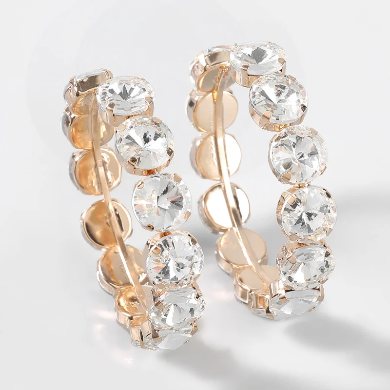 New Trend Shiny Rhinestone Hoop Earrings Women's Earrings Dinner Party Wedding Fashion Statement Luxury Jewelry Accessories
New Trend Shiny Rhinestone Hoop Earrings Women's Earrings Dinner Party Wedding Fashion Statement Luxury Jewelry Accessories
