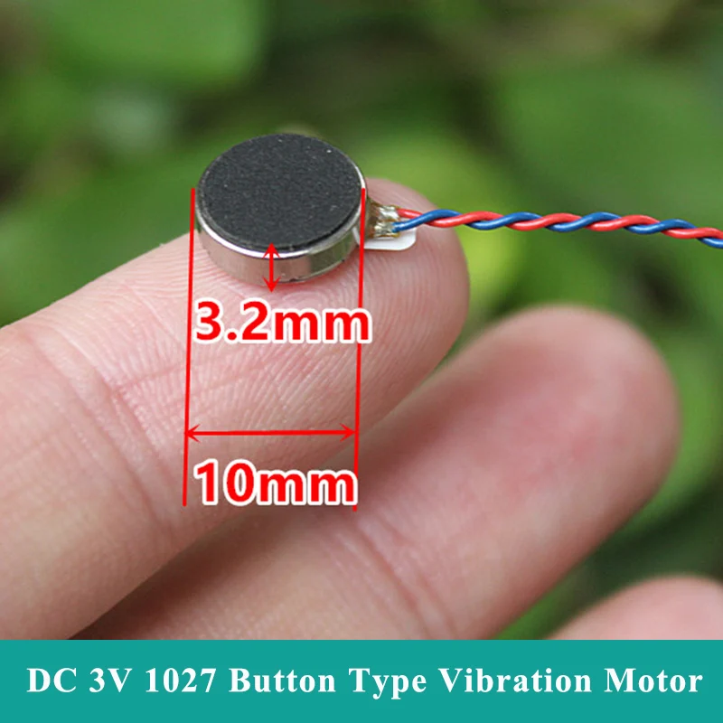 

Micro 1027 Vibration Motor DC 3V 10mm*2.7mm Button Coin Flat Type Vibrating Motor for Mobile Phone Vibrator